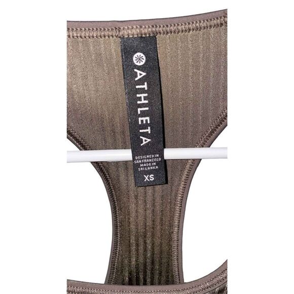 ATHLETA Vitality Rib Tank Top Size X-Small Brown Sleek MSRP $59 New - Picture 6 of 8